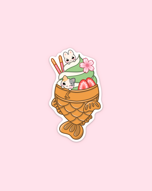 Matcha Ice Cream Taiyaki Sticker