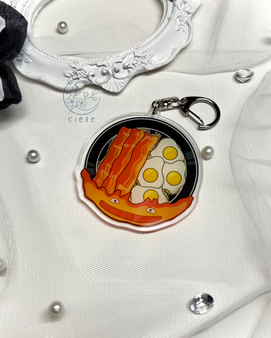 Calcifer's Breakfast Pan Keychain Charm