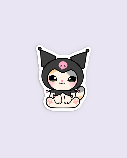 Kuromi Hoodie Cat Sticker